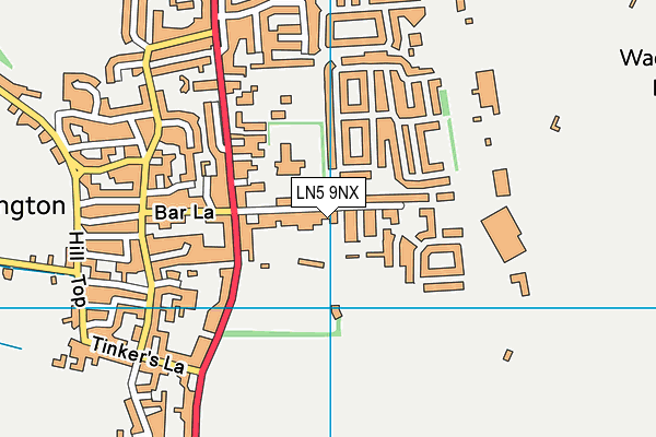 Waddington All Saints Academy map (LN5 9NX) - OS VectorMap District (Ordnance Survey)