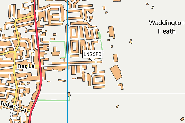 LN5 9PB map - OS VectorMap District (Ordnance Survey)