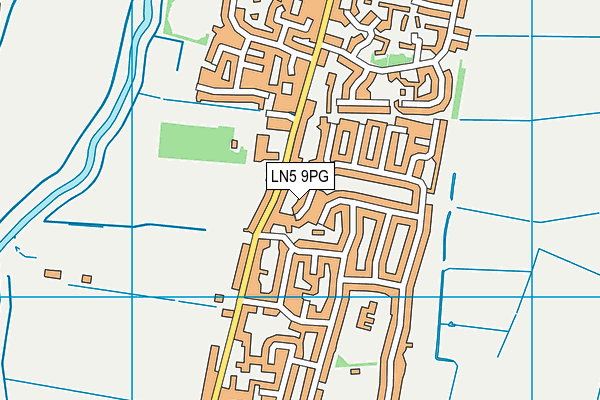 LN5 9PG map - OS VectorMap District (Ordnance Survey)