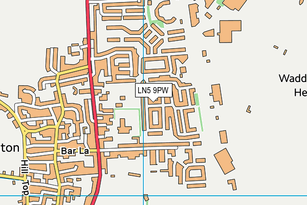 LN5 9PW map - OS VectorMap District (Ordnance Survey)