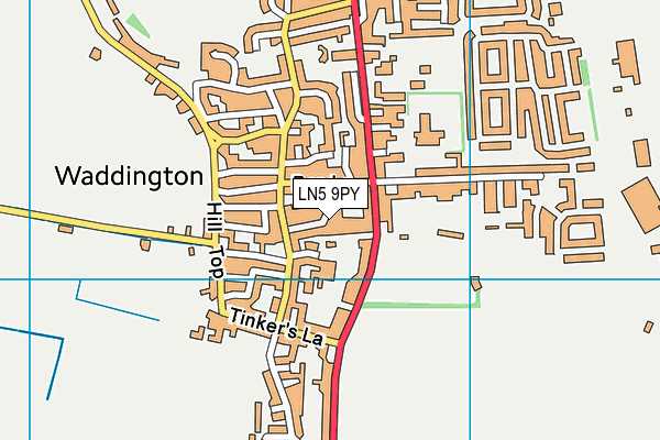 LN5 9PY map - OS VectorMap District (Ordnance Survey)