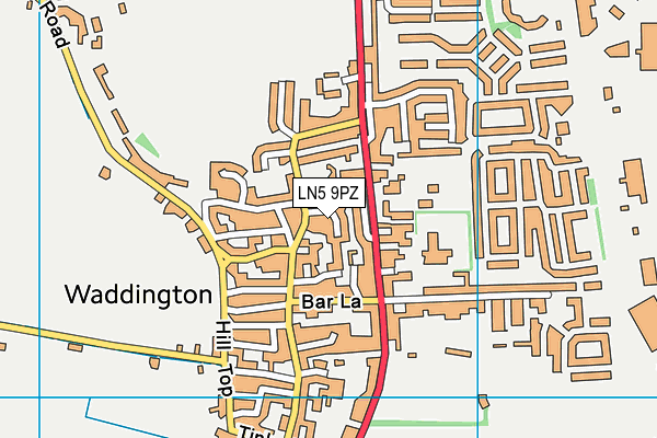 LN5 9PZ map - OS VectorMap District (Ordnance Survey)