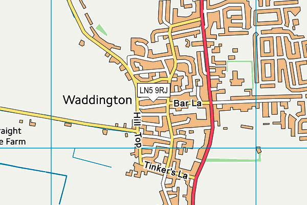 LN5 9RJ map - OS VectorMap District (Ordnance Survey)