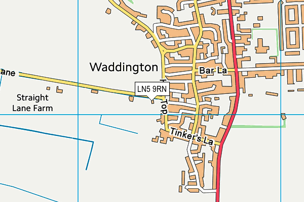 LN5 9RN map - OS VectorMap District (Ordnance Survey)