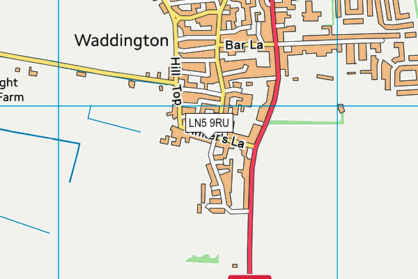 LN5 9RU map - OS VectorMap District (Ordnance Survey)