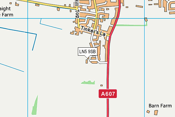 LN5 9SB map - OS VectorMap District (Ordnance Survey)