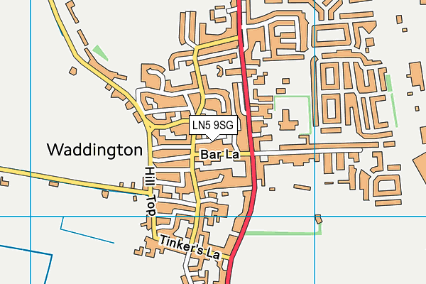 LN5 9SG map - OS VectorMap District (Ordnance Survey)