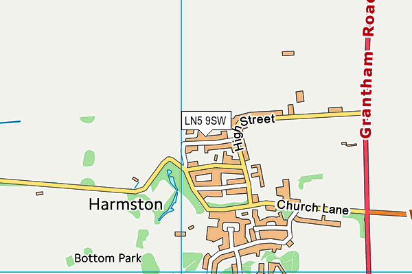 LN5 9SW map - OS VectorMap District (Ordnance Survey)
