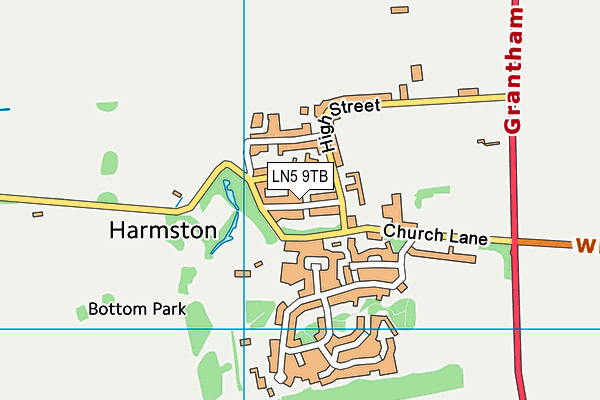 LN5 9TB map - OS VectorMap District (Ordnance Survey)