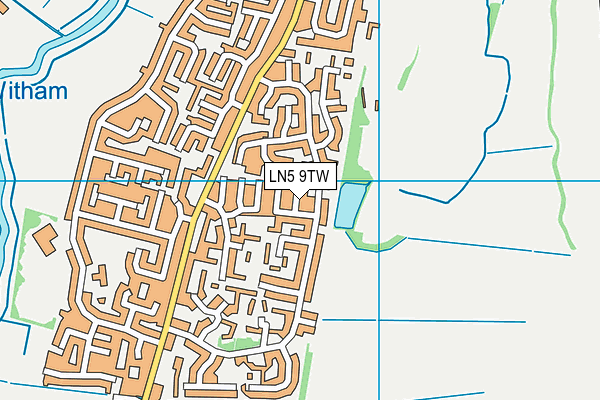 LN5 9TW map - OS VectorMap District (Ordnance Survey)
