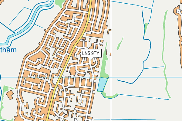 LN5 9TY map - OS VectorMap District (Ordnance Survey)