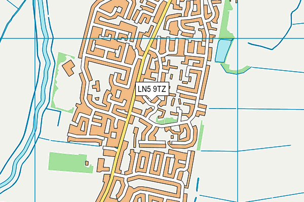 LN5 9TZ map - OS VectorMap District (Ordnance Survey)