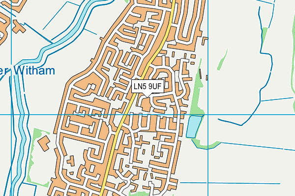 LN5 9UF map - OS VectorMap District (Ordnance Survey)