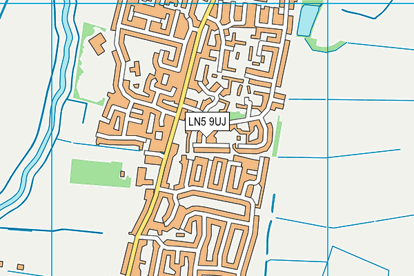 LN5 9UJ map - OS VectorMap District (Ordnance Survey)