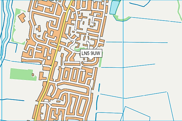 LN5 9UW map - OS VectorMap District (Ordnance Survey)