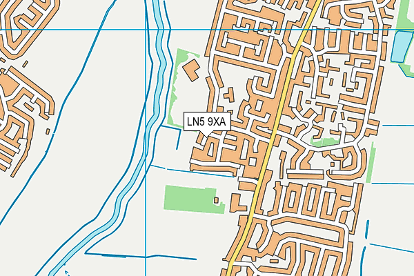 LN5 9XA map - OS VectorMap District (Ordnance Survey)