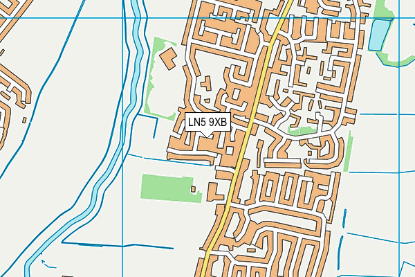 LN5 9XB map - OS VectorMap District (Ordnance Survey)