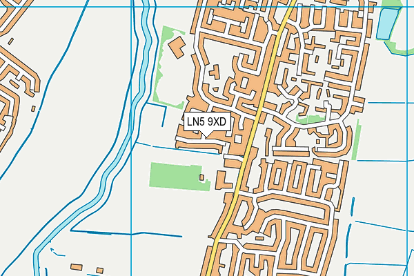 LN5 9XD map - OS VectorMap District (Ordnance Survey)