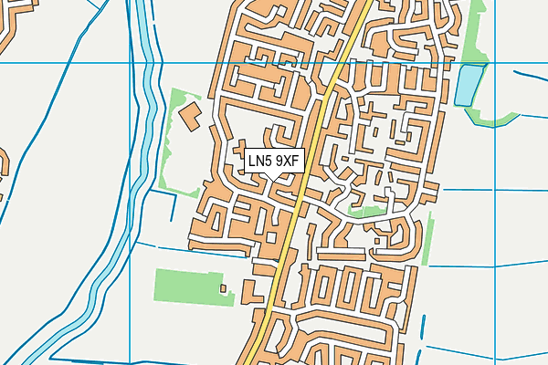 LN5 9XF map - OS VectorMap District (Ordnance Survey)
