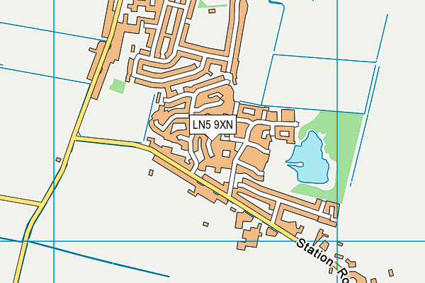 LN5 9XN map - OS VectorMap District (Ordnance Survey)