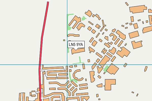 LN5 9YA map - OS VectorMap District (Ordnance Survey)