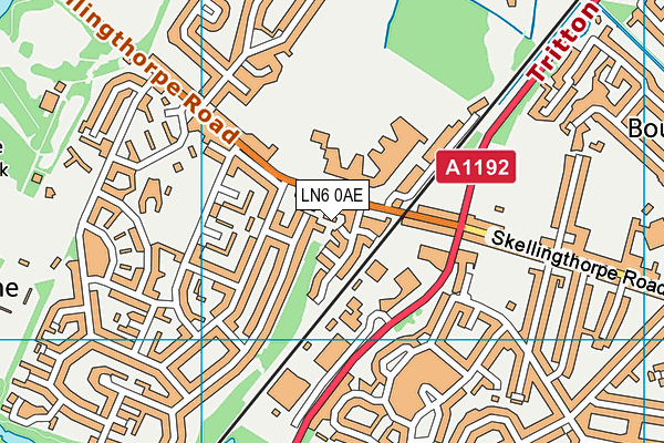 LN6 0AE map - OS VectorMap District (Ordnance Survey)