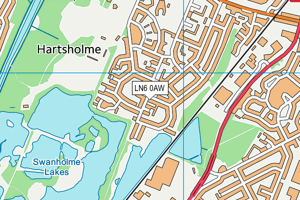 LN6 0AW map - OS VectorMap District (Ordnance Survey)