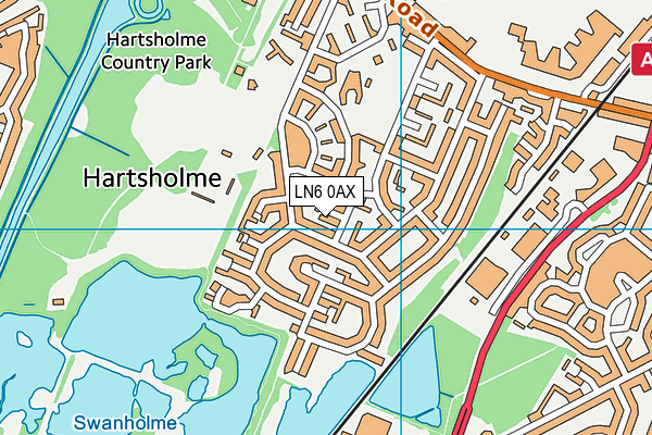 LN6 0AX map - OS VectorMap District (Ordnance Survey)
