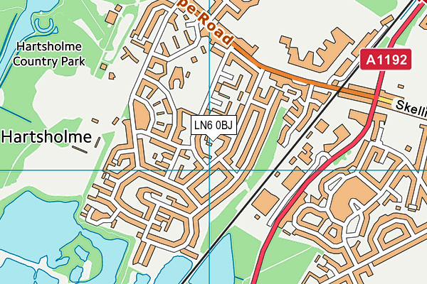 LN6 0BJ map - OS VectorMap District (Ordnance Survey)