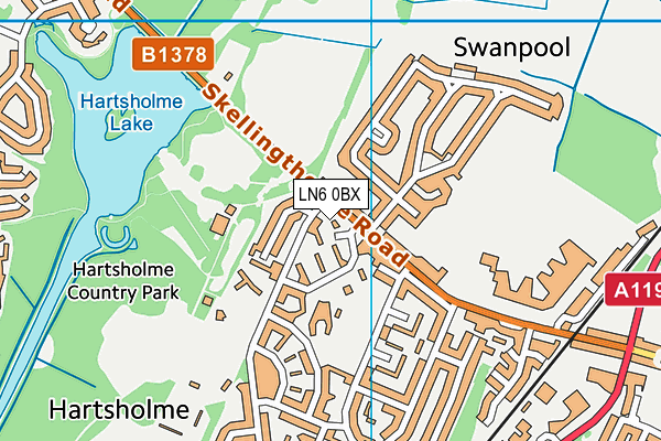 LN6 0BX map - OS VectorMap District (Ordnance Survey)