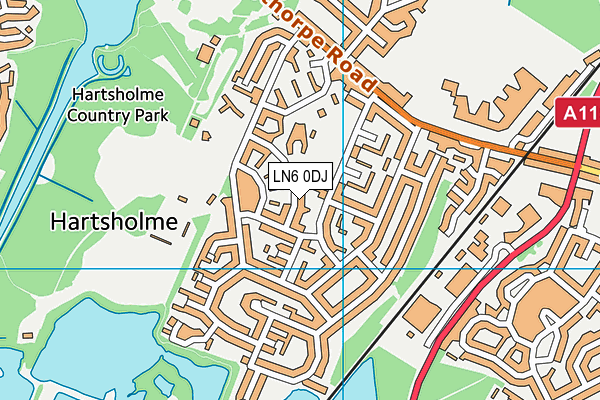 LN6 0DJ map - OS VectorMap District (Ordnance Survey)
