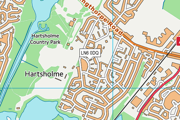 LN6 0DQ map - OS VectorMap District (Ordnance Survey)