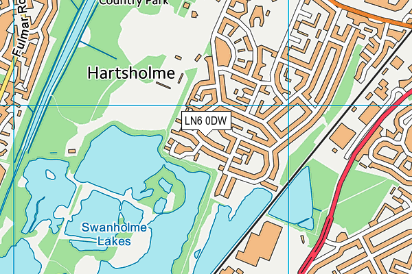 LN6 0DW map - OS VectorMap District (Ordnance Survey)
