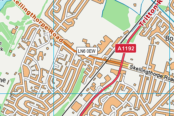 LN6 0EW map - OS VectorMap District (Ordnance Survey)