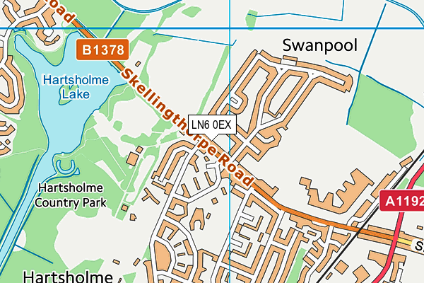 LN6 0EX map - OS VectorMap District (Ordnance Survey)