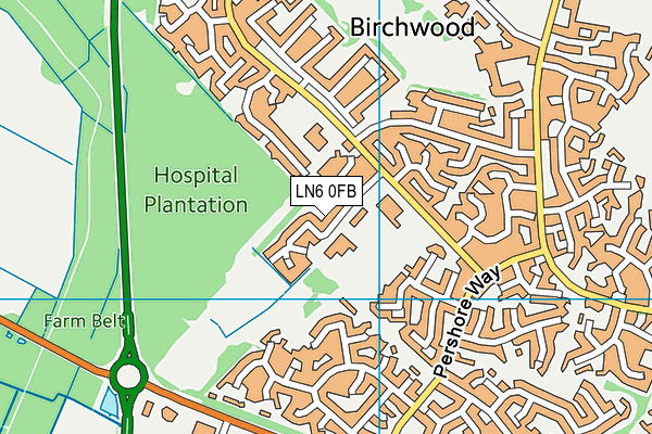 LN6 0FB map - OS VectorMap District (Ordnance Survey)