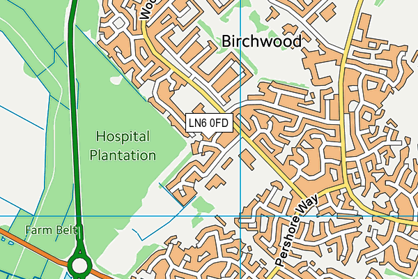 LN6 0FD map - OS VectorMap District (Ordnance Survey)