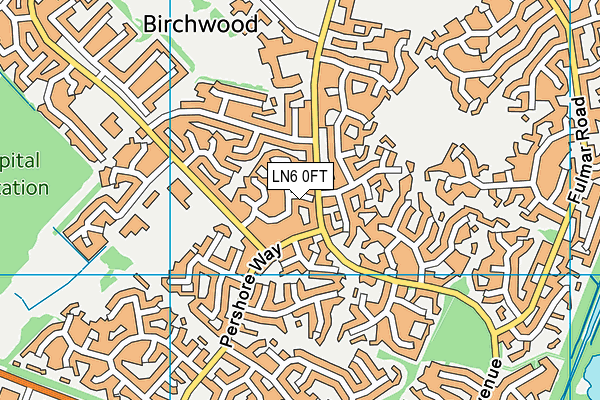 LN6 0FT map - OS VectorMap District (Ordnance Survey)
