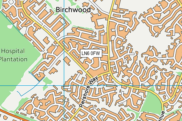 LN6 0FW map - OS VectorMap District (Ordnance Survey)