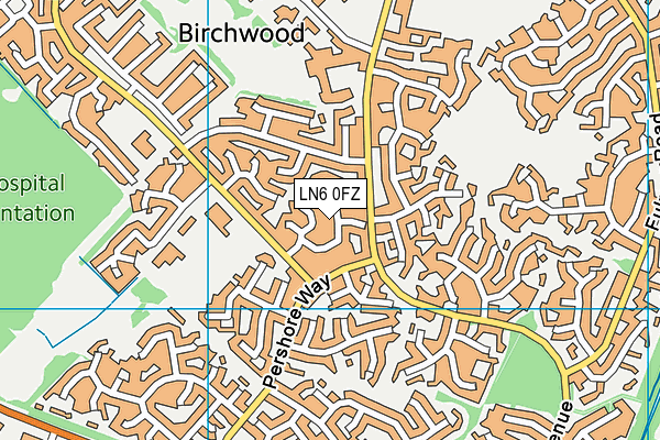 LN6 0FZ map - OS VectorMap District (Ordnance Survey)