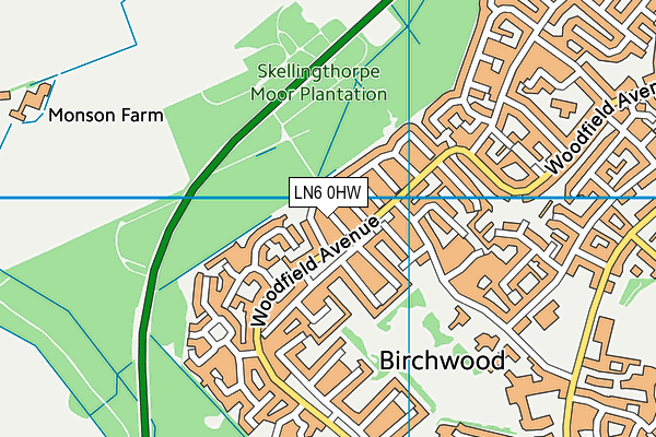 LN6 0HW map - OS VectorMap District (Ordnance Survey)