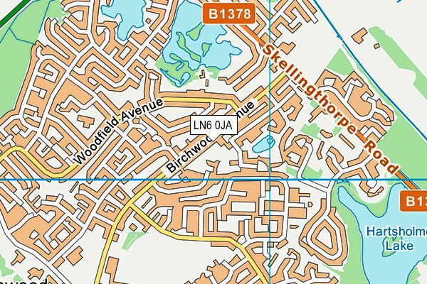 LN6 0JA map - OS VectorMap District (Ordnance Survey)