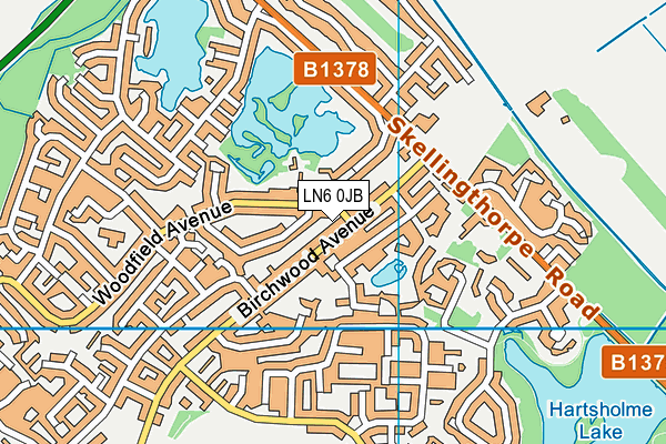 LN6 0JB map - OS VectorMap District (Ordnance Survey)