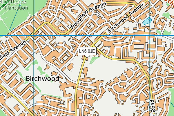 LN6 0JE map - OS VectorMap District (Ordnance Survey)