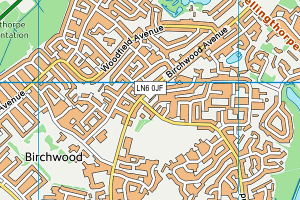 LN6 0JF map - OS VectorMap District (Ordnance Survey)