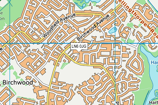 LN6 0JG map - OS VectorMap District (Ordnance Survey)