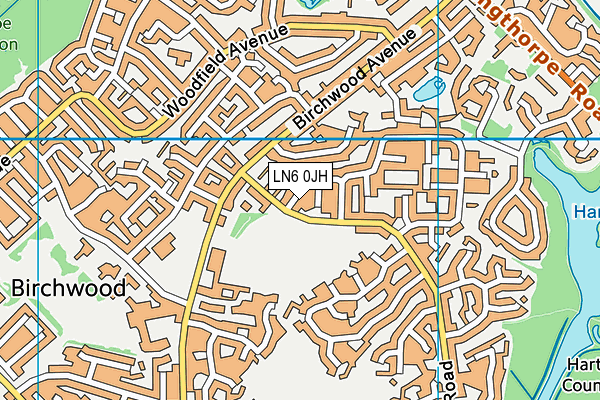 LN6 0JH map - OS VectorMap District (Ordnance Survey)