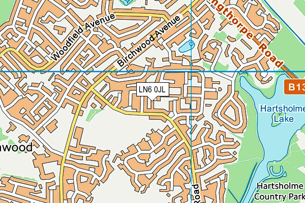 LN6 0JL map - OS VectorMap District (Ordnance Survey)