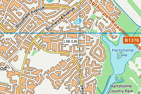LN6 0JN map - OS VectorMap District (Ordnance Survey)