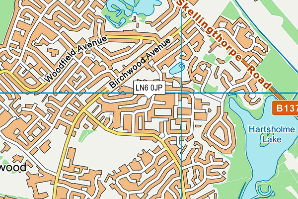 LN6 0JP map - OS VectorMap District (Ordnance Survey)
